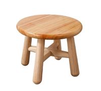 WJIAYAO Ottomane Salon Canapé Petit Tabouret Rond en Bois Massif | Support de Pot de fleur multifonctionnel, meuble bas, tabouret décoratif de chambre à coucher, salon, maison(25cm Height)