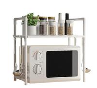 WJIAYAO Support pour Micro-Ondes Étagère de Rangement Cuisine Multicouche for Micro-Ondes, réglable, sur Pied, for Condiments, Four, Accessoire(White Two Floors)