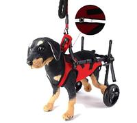 WJJKJH Fauteuil Roulant Chien, Chien De Compagnie Handicapé Cyclomoteur Promeneur De Chat Chien Handicapé Blessé Rééducation Fauteuil Roulant Fauteuil Roulant for Animaux De Compagnie(Red,XXS)