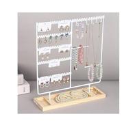 WJJKJH Jewelry Organizer Stand, Jewelry Holder, 4 Tier Earring Holder with 140 Holes Necklace Organizer for Necklace Bracelet Earring Ring(White)