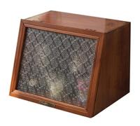 WJKBZQ Boîte de Rangement en Bois, Petit Buffet de Cuisine, Armoire de Bureau avec Porte Vitrée Rabattable, pour Chambre à Coucher, Salle de Bricolage, Salon(A)