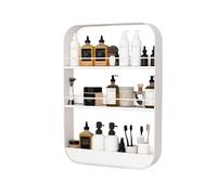 WJKBZQ Étagères Flottantes Murales pour Salle de Bain et Cuisine, sans Perçage, en Acier au Carbone, pour Ranger Les Produits Cosmétiques et de Maquillage, avec Cadre Anti-Chute(40x60cm)