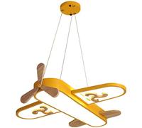 WJLL LED Lampes de plafond pour enfants design avion Lampes suspendues pour chambre d'enfant Dimmable avec télécommande Lustre Plafonnier Intérieur Éclairage Lumières Garçon Fille pour chambre,Jaune