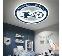 WJLL Plafonnier LED Football Dimmable 3000K-6000K avec Télécommande, Éclairage de Plafond avec Fonction Veilleuse pour Chambre d'Enfant, Chambre d'Adolescent, Salon, 50cm, Fer et Acrylique, Moderne