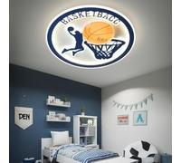 WJLL Plafonnier LED pour enfants Lampe de plafond Basket 3000K-6500K 60W Dimmable avec télécommande Éclairage de plafond pour chambre d'enfant Lustre pour chambre de garçon Chambre à coucher yellow