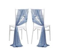 WJLYDM 10/50Pcs 17x250cm Chiffon Chair Sashes 2PCS/Set Sage Pink Ivory Sash Wedding Covers Ribbon Party Aisle Decor pour Mariage, RéCeption, FêTe, HôTel(Grey Blue,10 pcs)