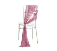 WJLYDM 10/50PCS Chiffon Chair Sashes Cover Aisle Decorations Draping Fabric Wrinkle-Free with Tie for Party Wedding Decorate Banquet pour Mariage, RéCeption, FêTe, HôTel(Rubber Powder,50pcs)