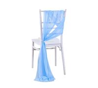 WJLYDM 10/50PCS Chiffon Chair Sashes Cover Aisle Decorations Draping Fabric Wrinkle-Free with Tie for Party Wedding Decorate Banquet pour Mariage, RéCeption, FêTe, HôTel(Sky Blue,50pcs)