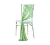 WJLYDM 10/50PCS Chiffon Chair Sashes Cover Aisle Decorations Draping Fabric Wrinkle-Free with Tie for Party Wedding Decorate Banquet pour Mariage, RéCeption, FêTe, HôTel(Light Green,10 pcs)