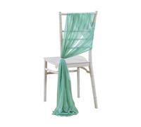 WJLYDM 10/50PCS Chiffon Chair Sashes Cover Aisle Decorations Draping Fabric Wrinkle-Free with Tie for Party Wedding Decorate Banquet pour Mariage, RéCeption, FêTe, HôTel(Blue Green,50pcs)