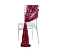 WJLYDM 10/50PCS Chiffon Chair Sashes Cover Aisle Decorations Draping Fabric Wrinkle-Free with Tie for Party Wedding Decorate Banquet pour Mariage, RéCeption, FêTe, HôTel(Burgundy,50pcs)