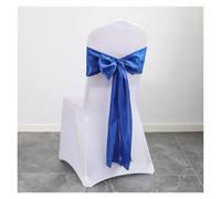 WJLYDM 10pcs Satin Chair Belt with Bow Decoration, Universal Cover Ribbon Tie Wedding Back Decor/Chair Sashes pour Mariage, RéCeption, FêTe, HôTel(Blue)