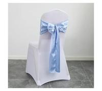 WJLYDM 10pcs Satin Chair Belt with Bow Decoration, Universal Cover Ribbon Tie Wedding Back Decor/Chair Sashes pour Mariage, RéCeption, FêTe, HôTel(Sky Blue)