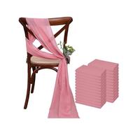 WJLYDM 24 Pcs 17x275cm Sage Green Chiffon Chair Sashes 12 Set Sash Wedding Covers Ribbon Party Aisle Decor pour Mariage, RéCeption, FêTe, HôTel(Pink 2)