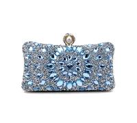 WJLYDM Bonbons mélange couleur pochette strass sacs de soirée fête diamants épaule chaîne à main sac(YM3218light blue)