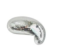 WJLYDM Boule Disco Fondue de 28cm, Miroir réfléchissant, décoration de Maison, décor de pièce esthétique Fait à la Main, Boule de Miroir fondante for étagère de Table pour Fêtes et Événements(Silver)
