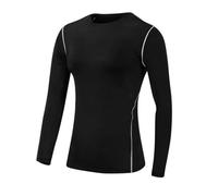 WJLYDM Chemise De Sport À Manches Longues, Couche Base, Séchage Rapide, Haut Gymnastique, Jogging, Vêtements D'entraînement en Train, Yoga Blanche pour Fitness,Running Et EntraîNement(Black,XX-Large)