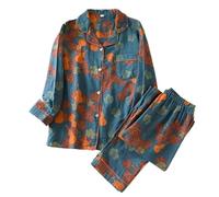 WJLYDM Ensemble pyjama deux pièces for femme, style vintage, en coton, manches longues et pantalon, idéal for l'ameublement de la maison, collection printemps-automne(M)