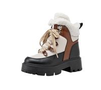 WJLYDM Femmes bottes de neige plate-forme hiver femmes bottines grande taille chaud à lacets chaussons(Yellow,35)