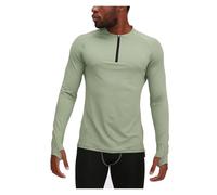 WJLYDM Hommes Sport Demi Fermeture éclair à Manches Longues Compression vêtements de Respirant Jogging entraînement Course Chemises Haut pour Fitness,Running Et EntraîNement(Green,M)