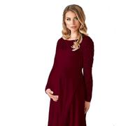 WJLYDM Robe de maternité blanche en mousseline soie et dentelle, longue ajourée, idéale for une séance photo, for les femmes enceintes(Red,S)