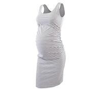 WJLYDM Robe de maternité d'été sans manches, moulante et froncée sur les côtés, idéale for un usage quotidien ou une baby shower(Light Gray,XX-Large)