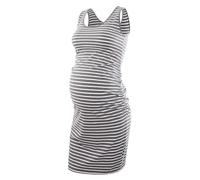 WJLYDM Robe de maternité d'été sans manches, moulante et froncée sur les côtés, idéale for un usage quotidien ou une baby shower(Dark gray,S)
