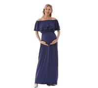 WJLYDM Robe de maternité for séance photo, robe trapèze longue for femme enceinte, d'allaitement(Dark blue,3XL)