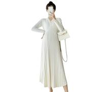 WJLYDM Robe de maternité longue en tricot, élégante, coupe trapèze, slim, ample, for femmes enceintes, pulls grossesse(Beige,XL 65-75kg 170cm)