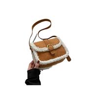 WJLYDM Sac à bandoulière rétro en cuir suédé for femmes, sac à main chaud d'hiver de styliste, petit sac à bandoulière de selle en demi-cercle for dame(Brown)
