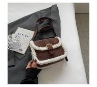 WJLYDM Sac à bandoulière rétro en cuir suédé for femmes, sac à main chaud d'hiver de styliste, petit sac à bandoulière de selle en demi-cercle for dame(Coffee)