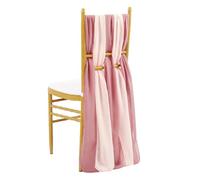 WJLYDM Set of 2 Chiffon Chair Sashes Wedding Decoration 30x300cm Knot Bands for Party Banquet Event Baby Shower Decors pour Mariage, RéCeption, FêTe, HôTel(Light Dusty Pink)