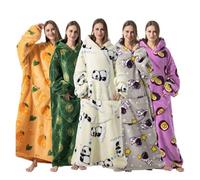 WJLYDM Sweat à Capuche Super Long, Couverture TV géante avec Manches, Animal Mignon, Polaire Chaude surdimensionnée for Adultes et Enfants(Pizza,1PC Kid 75CM)