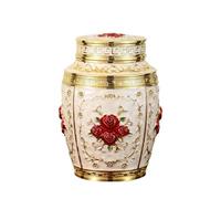 WJLYDM Urnes funéraires for Animaux de Compagnie, Urnes en métal, boîte funéraire for Chiot, Cendres humaines, Cercueil(Red-Gold)
