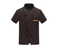 WJLYDM Vêtements de chef printemps et été restauration hôtel cantine cuisine à manches courtes gâteau chef vêtements de travail boulanger chef uniforme(Coffee,3XL185)