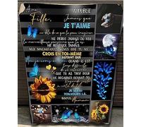 WJMSDK Couverture à Ma Fille, Personnalisee Lettre Fille Message en Français, Plaid Cadeau Fille, Cadeaux d'anniversaire, De Noël Et du Nouvel an pour Fille