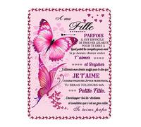 WJMSDK Couverture Personnalisée pour Ma Fille, Couverture Père à Ma Fille, Cadeaux d'anniversaire, De Noël Et du Nouvel an pour Fille, Couverture Jeté de Canapé Chaude Souple et Confortable