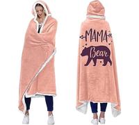 WJMSDK Mama Bear Sherpa Couverture polaire avec manches - Cadeau pour maman de fille et fils pour un anniversaire ou la fête des mères
