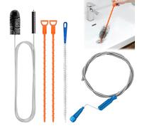 WJMY Lot de 5 déboucheurs de canalisations en spirale, 170 cm, brosse de nettoyage à double tête, brosse de nettoyage de canalisation, pour évier de cuisine et de douche