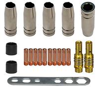 WJMY MB15 15AK MIG MAG Embouts de Contact de Buse de Soudage Consomable Kit (10 x Tube de Contact M6 0,8 mm, 5 x Buse, 2 x Connecteur, 2 x Isolant, 1 x Outil), 20 Pièces