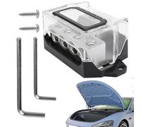 WJnflQN Bloc de distribution, audio de voiture, bloc de distribution de sol, répartiteur de sol portable 12 V, comprend une clé à molette, des bornes de batterie et des extrémités, fusible de rechange