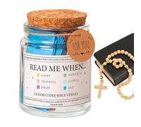 WJnflQN Bocal de Prières,Pot d'Espoir | Notes d'Inspiration avec Code Couleur Bénédictions de Dévotion Quotidienne pour les Hommes et la Souvenir pour la Fête des Mères et le Baptême
