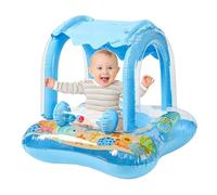 WJnflQN Bouée pour Bébé | Jouet de Plage Gonflable pour Tout-Petits | Flotteur Cartoon Bébé avec Abri de Protection UV pour Garçons et Filles Jeux d'eau Extérieur Nage Plage Lac Piscine