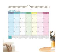 WJnflQN Calendrier de bureau 2026, planificateur mensuel hebdomadaire, journalier, janvier 2026 à juin 2027, décoration murale, pour planification scolaire, Noël, Nouvel An, maison, bureau, école