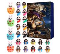 WJnflQN Calendrier de Noël compte à rebours | 24 jours de feux de Noël - Décoration de bureau, figurine de Jésus, décoration de vacances saisonnière pour Thanksgiving, Saint-Valentin, Pâques