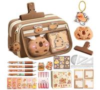 WJnflQN Capybara Trousse à Crayons de Dessin animé | Capybara Multi-Layer Organisateur de Crayons avec Papier à Lettre | Pochette buccale, propriétaire d'école pour élèves