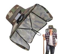 WJnflQN Chapeau de soleil à ventilation solaire, respirant, avec ventilateur solaire amovible et protection de la nuque pour la randonnée, les voyages, le camping, Vert armée., L