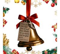 WJnflQN Cloches de Noël - Cloches de Noël avec versets de la Bible - Pendentif religieux - Décoration de Noël - Pour ferme, extérieur, jardin, chambre à coucher, cheminée, fenêtre, mur, terrasse, cour