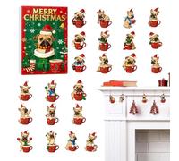 WJnflQN Compte à rebours de Noël - Jouet créatif 2D en acrylique 2D sur le thème des chiens | Calendrier de compte à rebours pour les amoureux des chiens, pour les fêtes, les vacances, la maison, la