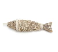 WJnflQN Décor Poisson Maison Lac | 2 Pièces Ornement Poisson Bois Antique avec Filet de Pêche,Décoration Artistique Esthétique pour la Maison les Bateaux le Balcon le Pub la Chambre le Salon